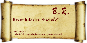 Brandstein Rezső névjegykártya